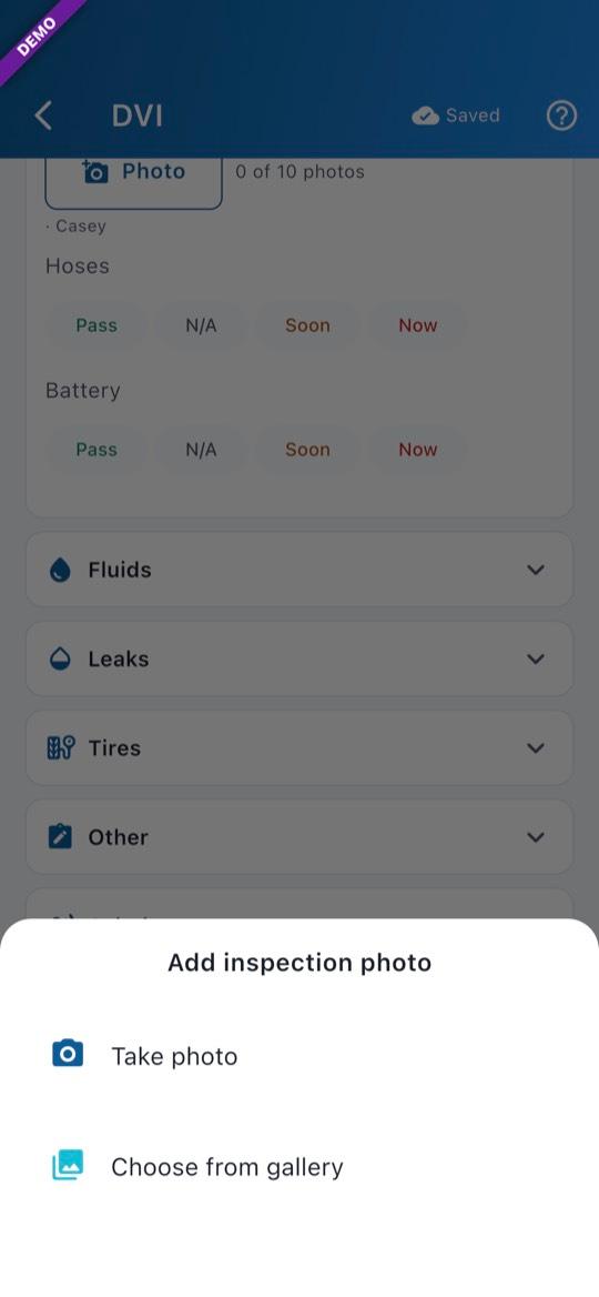 App screen: Photo and a few words