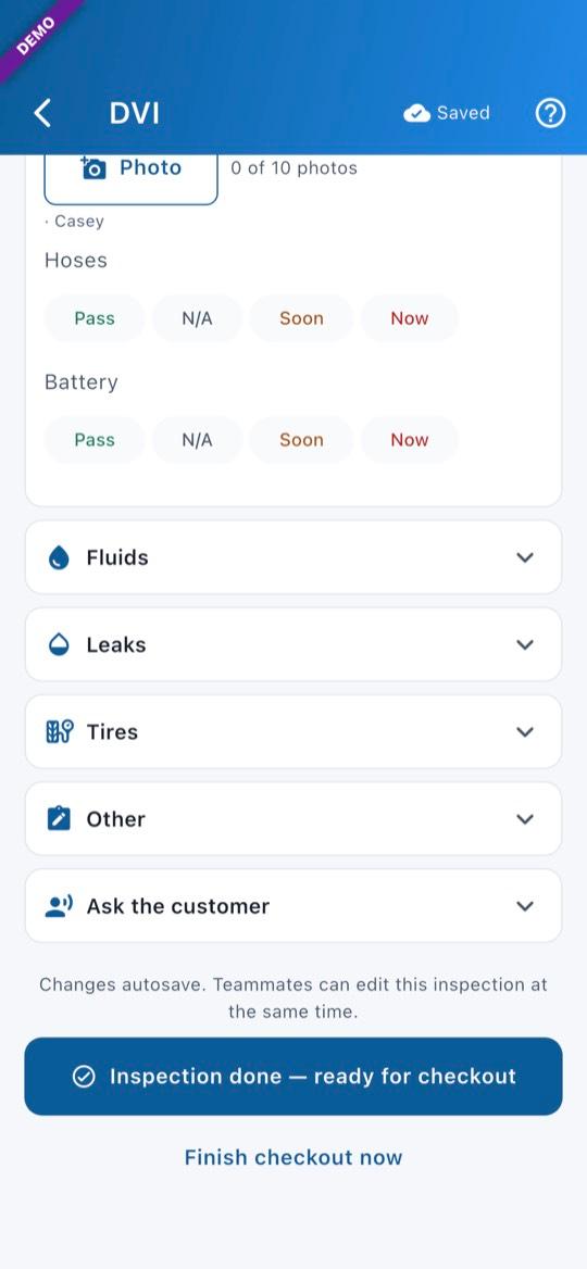 App screen: Mark it ready for checkout