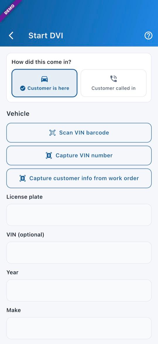 App screen: Enter the plate