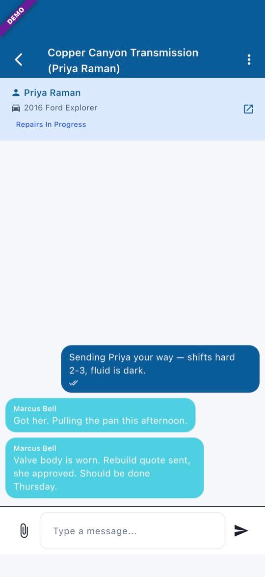 App screen: In a chat