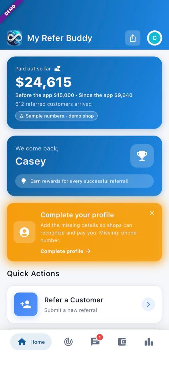 App screen: Paid out so far