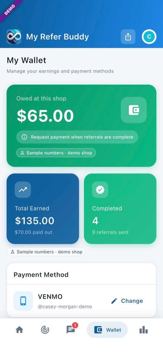 App screen: Your Wallet