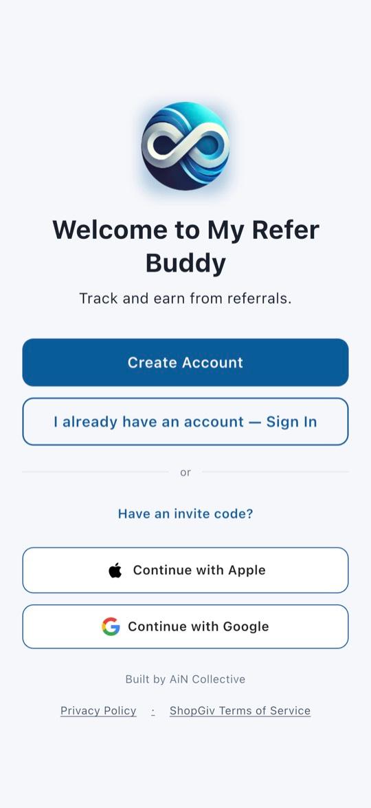 App screen: Download My Refer Buddy