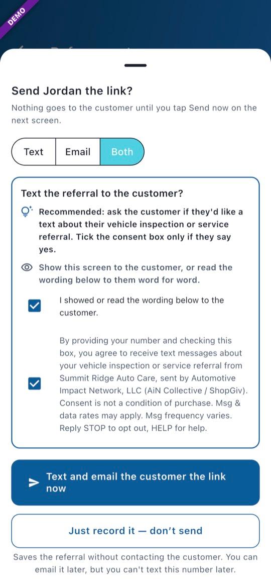 App screen: Ask about a text